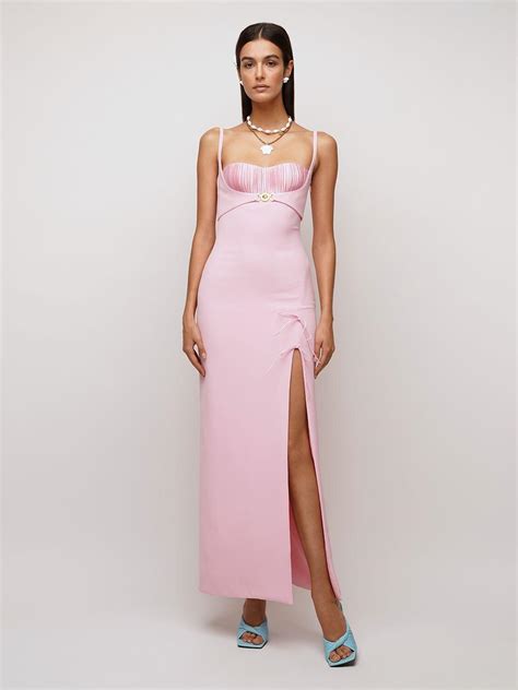 versace pink dress 2021|Versace slip dress.